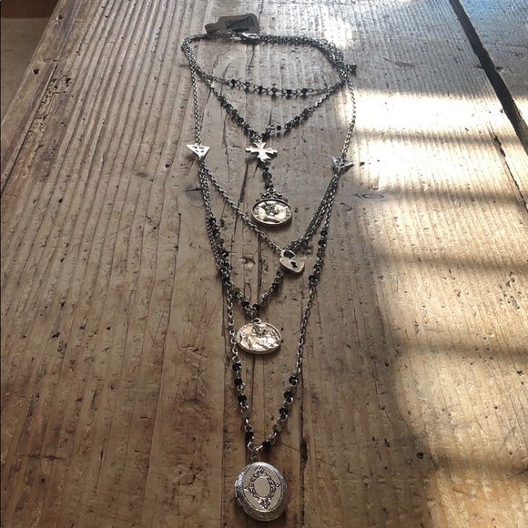 Free People Delicate Rosary Locket Layer Necklace - Picture 2 of 6